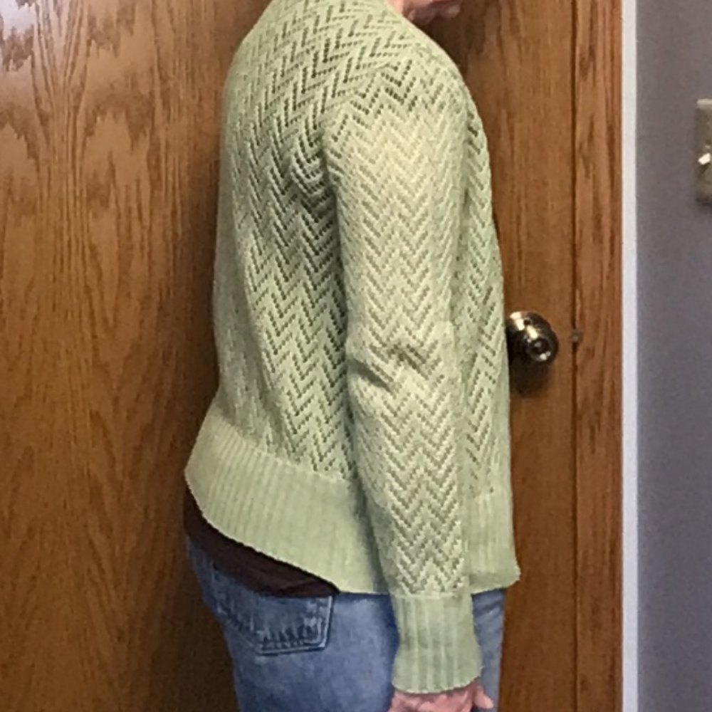 St Michael - Green crocheted look cardigan sweater - Picture 5 of 10